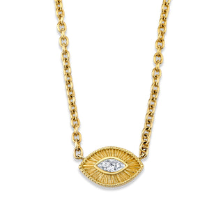 Angel Eye Marquise Diamond Necklace Yellow Gold   by Logan Hollowell Jewelry