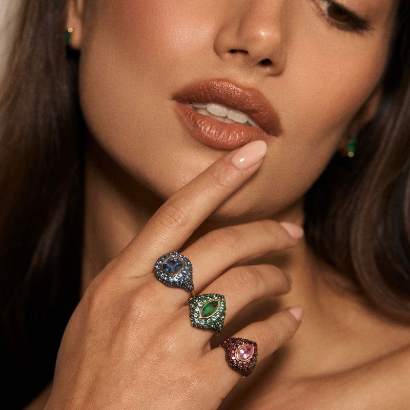 Emerald Pop Rocks Ring by Logan Hollowell Jewelry