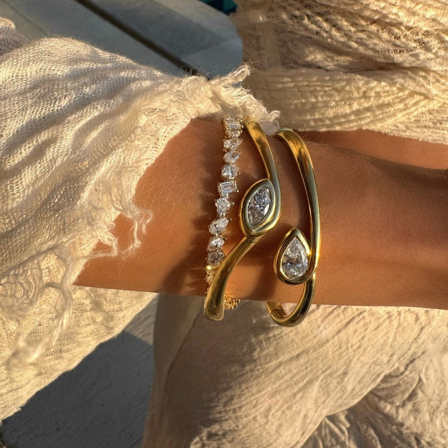 Enigma Water Drop Diamond Bracelet by Logan Hollowell Jewelry