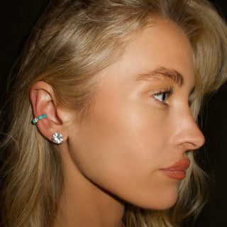 Turquoise & Diamond Ear Cuff by Logan Hollowell Jewelry