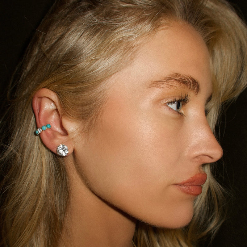 Turquoise & Diamond Ear Cuff