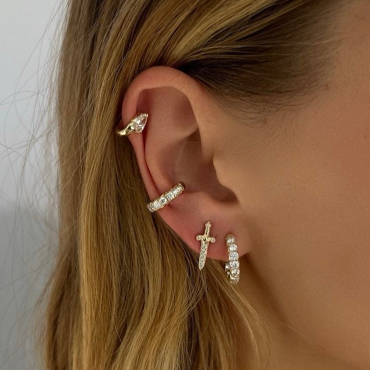 Pavé Diamond Dagger Studs