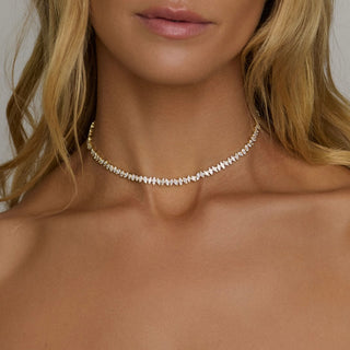 Dancing Marquise Diamond Necklace by Logan Hollowell Jewelry