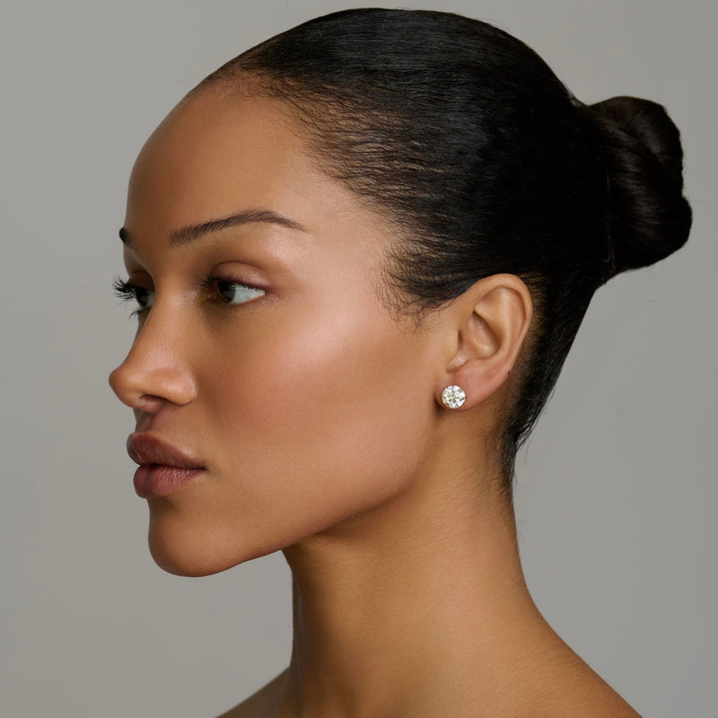 Round Diamond Martini Studs by Logan Hollowell Jewelry