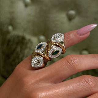 Cloud Queen Signet Diamond Ring by Logan Hollowell Jewelry