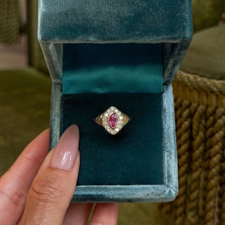 Petal Queen Signet Pink Sapphire Ring by Logan Hollowell Jewelry