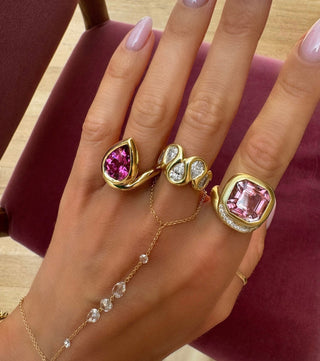 Enigma Diamond Reverse Water Drop Ring by Logan Hollowell Jewelry