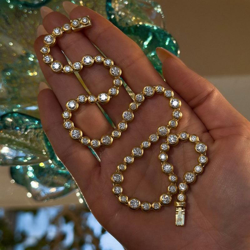 Diamond Bubble Necklace MTR no Large Center Diamond by Logan Hollowell Jewelry