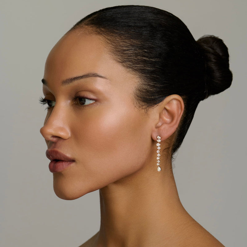The Reverse Water Drop Tennis Earrings by Logan Hollowell Jewelry