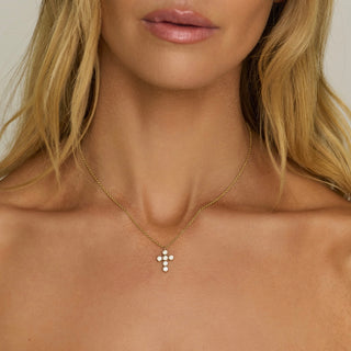 Solar Flare Diamond Cross Necklace by Logan Hollowell Jewelry