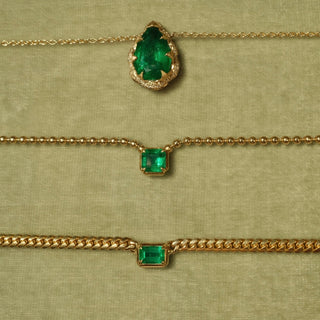 Queen Emerald Cut Emerald Cuban Choker