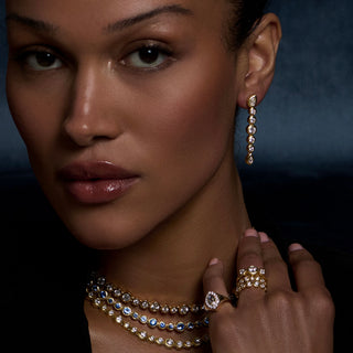 Diamond Bubble Drop Earrings by Logan Hollowell Jewelry