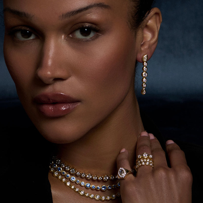 Diamond Bubble Drop Earrings by Logan Hollowell Jewelry