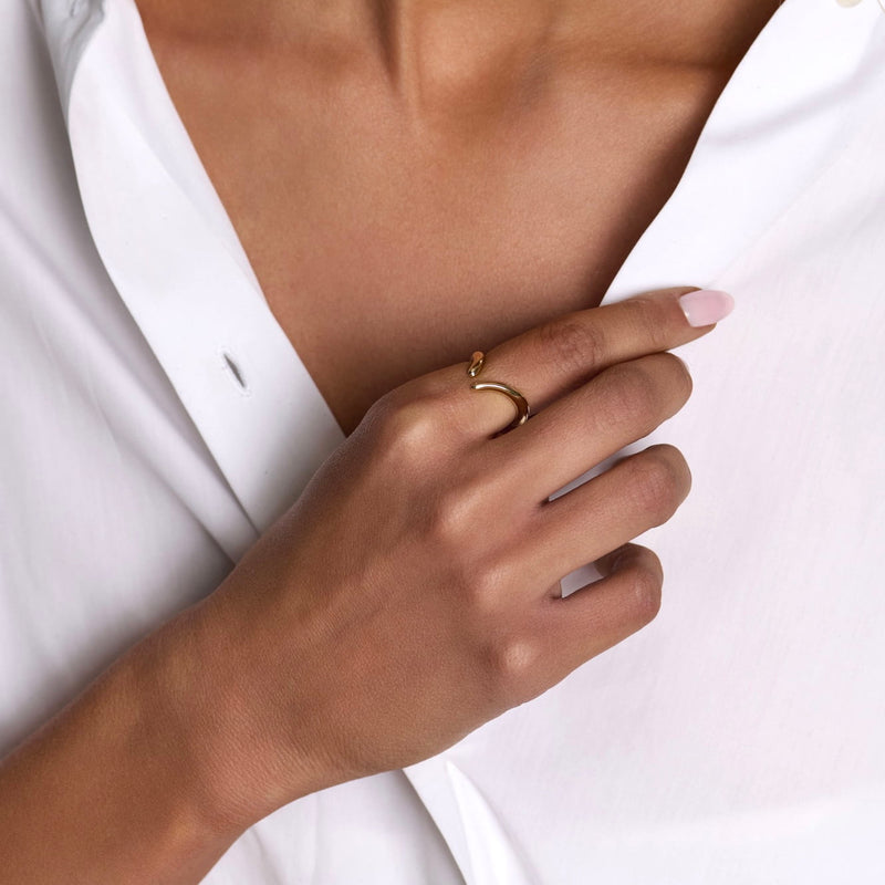 Solid Gold Tusk Ring by Logan Hollowell Jewelry