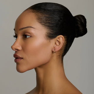 Mini Goddess Twinkle Chain Hoops by Logan Hollowell Jewelry