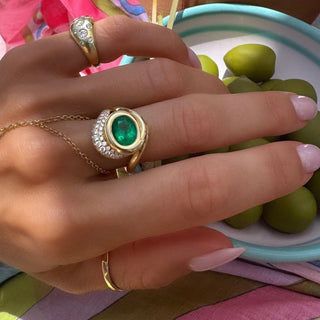 Enigma Emerald Pavé Ring by Logan Hollowell Jewelry