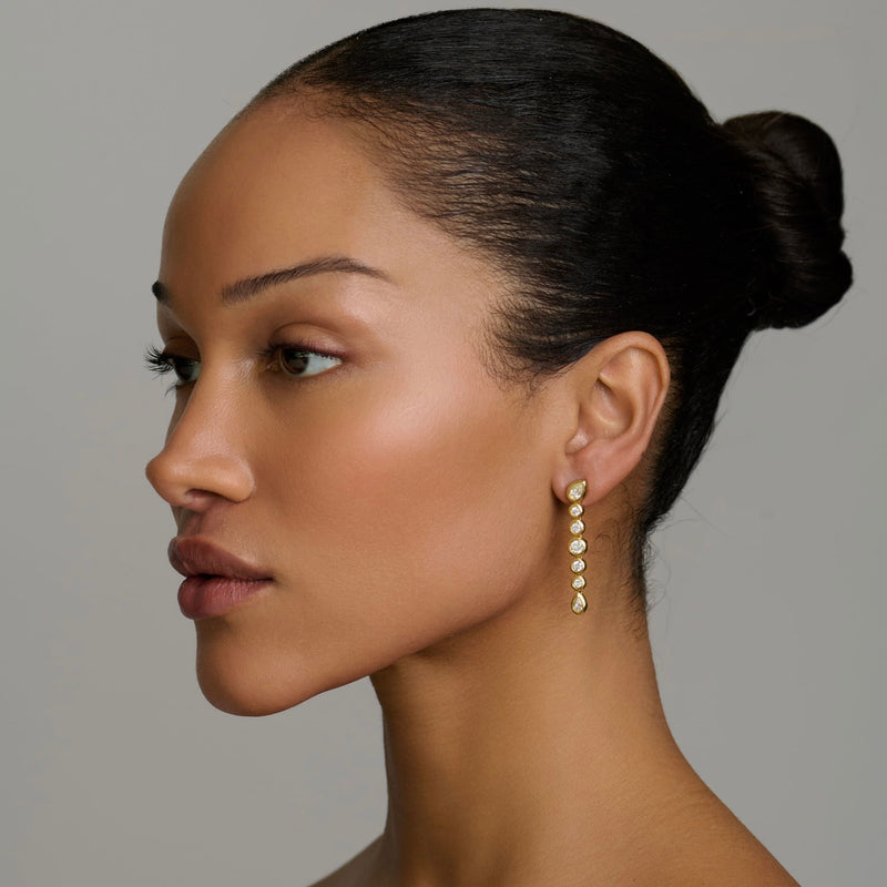 Diamond Bubble Drop Earrings by Logan Hollowell Jewelry