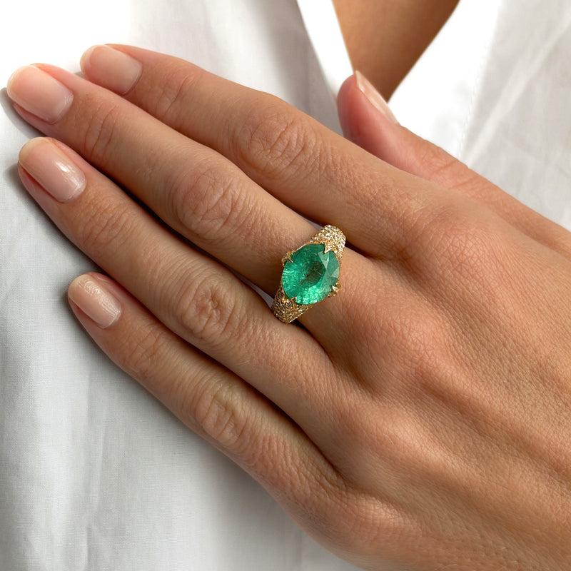 Queen 2.0 Paraiba Pavé Ring by Logan Hollowell Jewelry