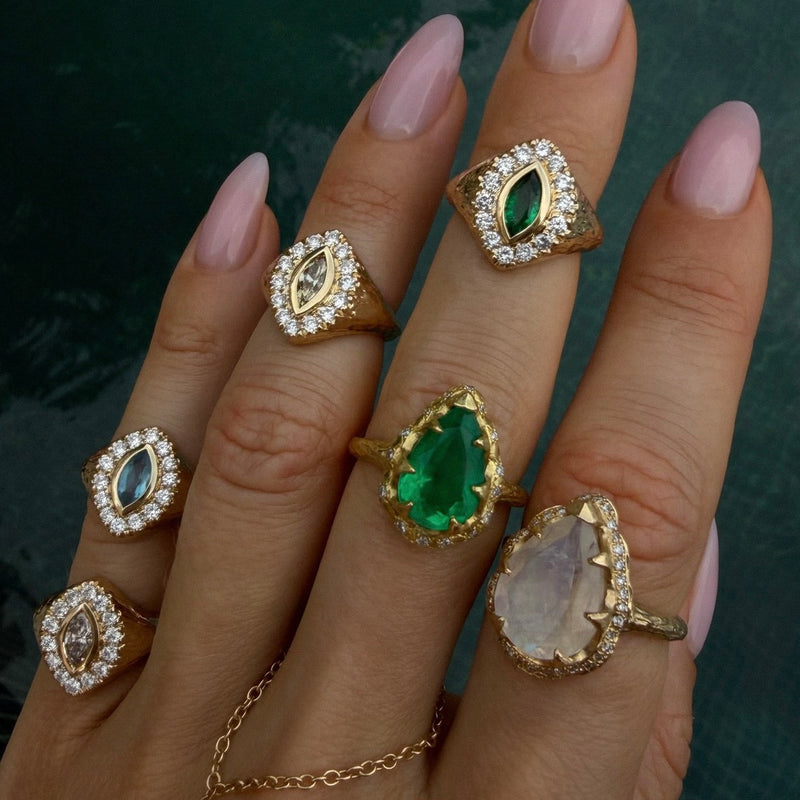 Desert Queen Signet Champagne Ring by Logan Hollowell Jewelry