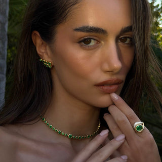 Enigma Emerald Pavé Ring by Logan Hollowell Jewelry
