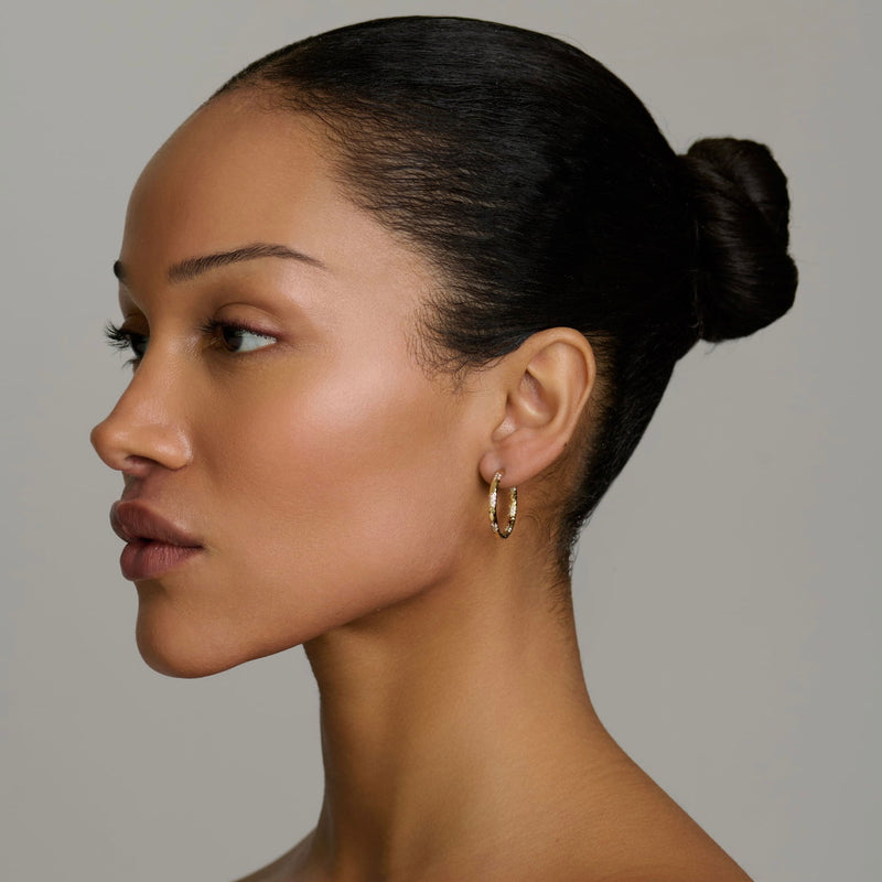 Sevenfold Diamond Hoops Large by Logan Hollowell Jewelry