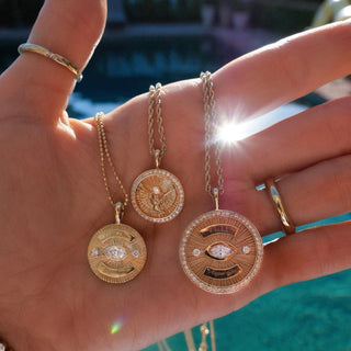 Call On Your Angels Diamond Angel Eye Coin Necklace by Logan Hollowell Jewelry