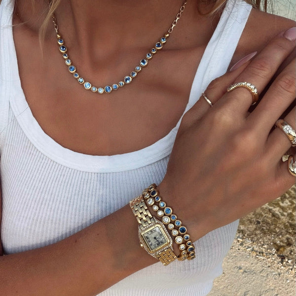 Blue Sapphire Bubble Bracelet by Logan Hollowell Jewelry