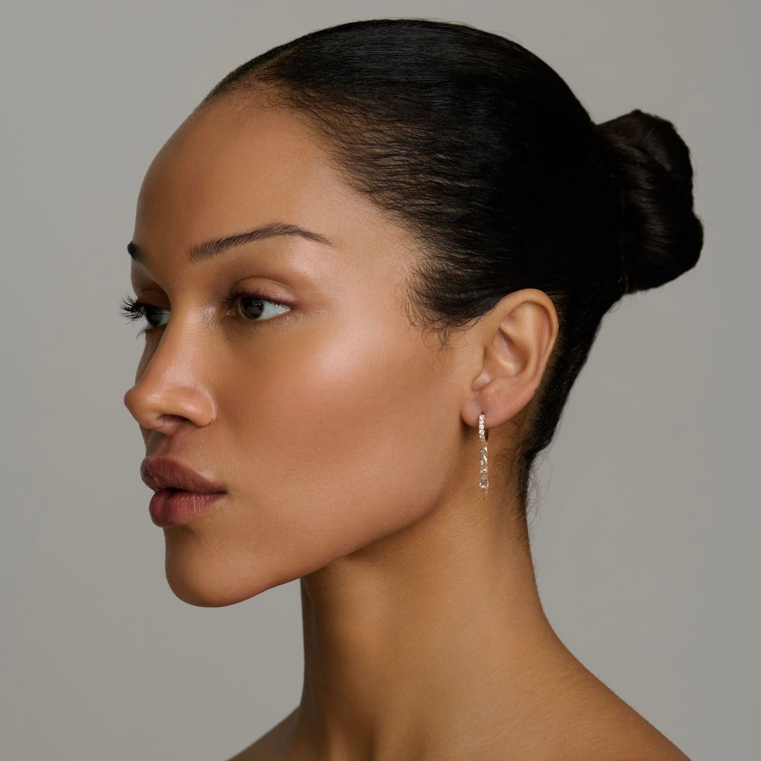 Mini Eau de Rose Cut Diamond Iris Chain Earrings by Logan Hollowell Jewelry