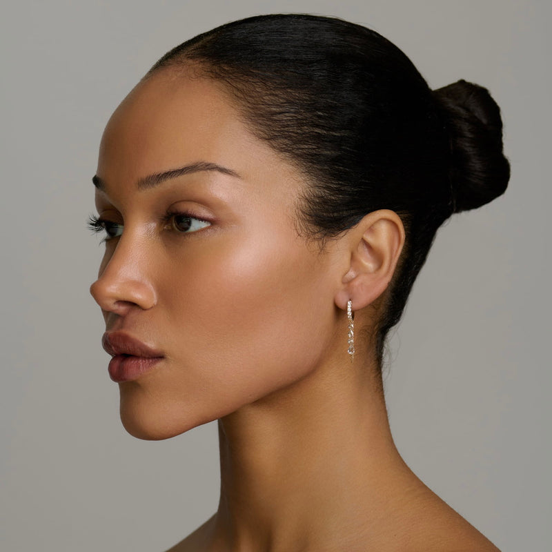 Mini Eau de Rose Cut Diamond Iris Chain Earrings by Logan Hollowell Jewelry