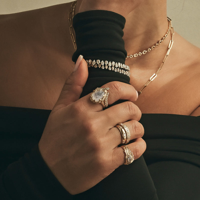 Queen Pavé Diamond Band by Logan Hollowell Jewelry