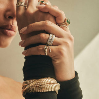 Kundalini Diamond Snake Ring    by Logan Hollowell Jewelry