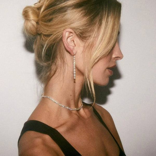 Water Drop Diamond Waterfall Earrings by Logan Hollowell Jewelry