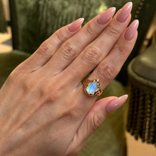 Medium River Queen Moonstone Ring by Logan Hollowell Jewelry