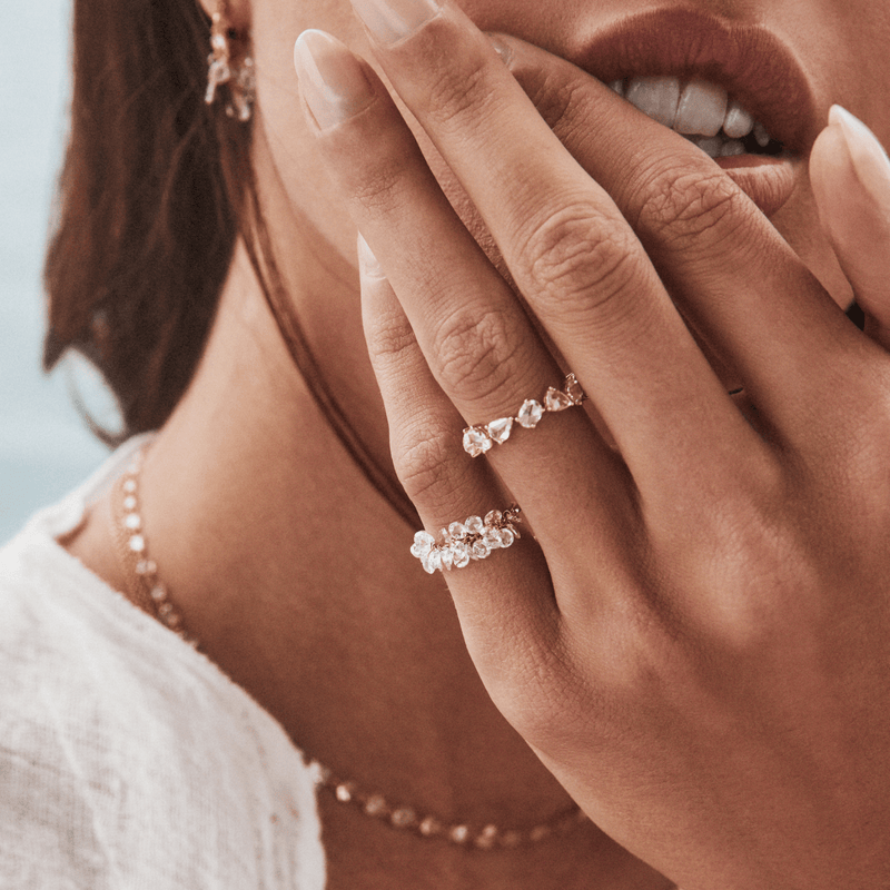 Eau de Rose Cut Multi Shape Diamond Band    by Logan Hollowell Jewelry