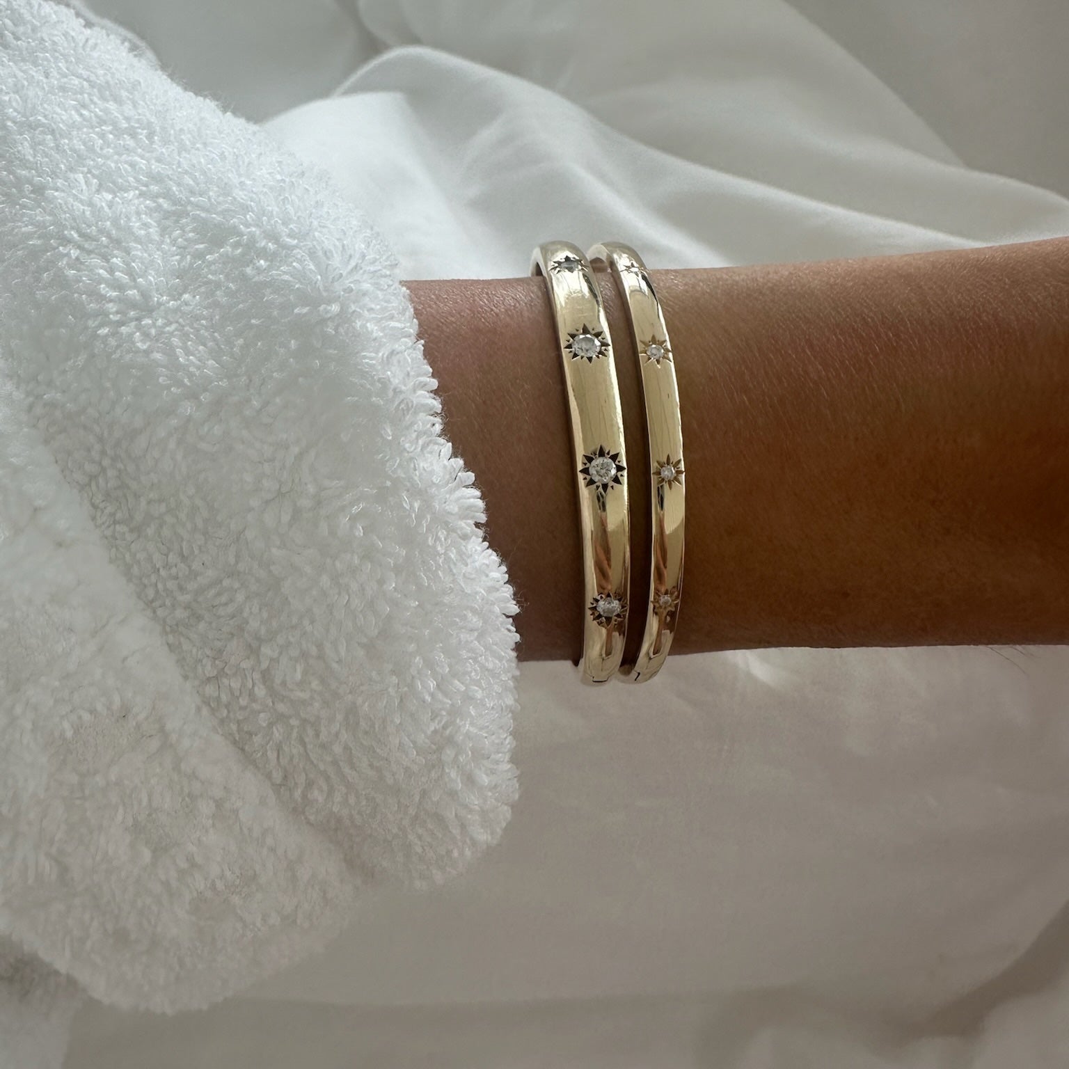 Petite Star Set Diamond Bracelet by Logan Hollowell Jewelry