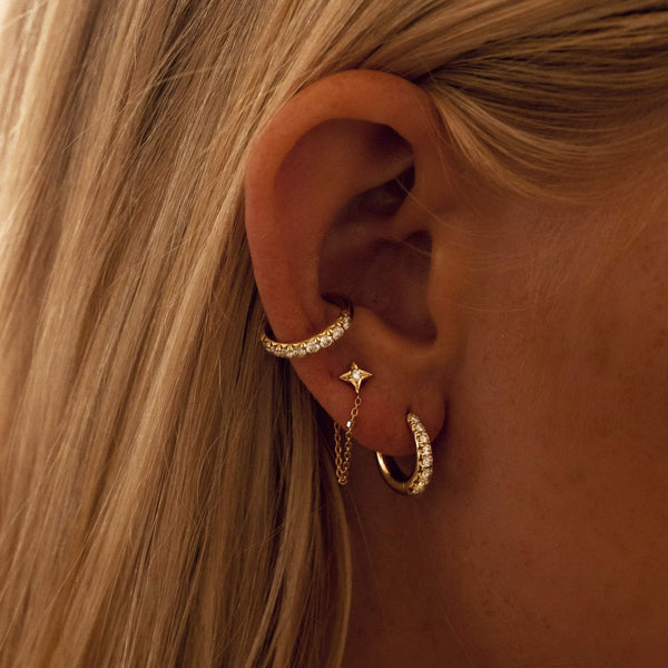 Crescent Pavé Unity Hoops    by Logan Hollowell Jewelry