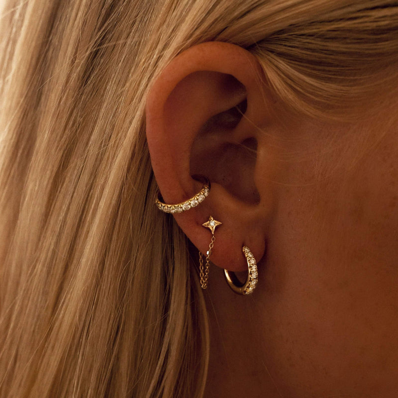 Crescent Pavé Unity Hoops    by Logan Hollowell Jewelry