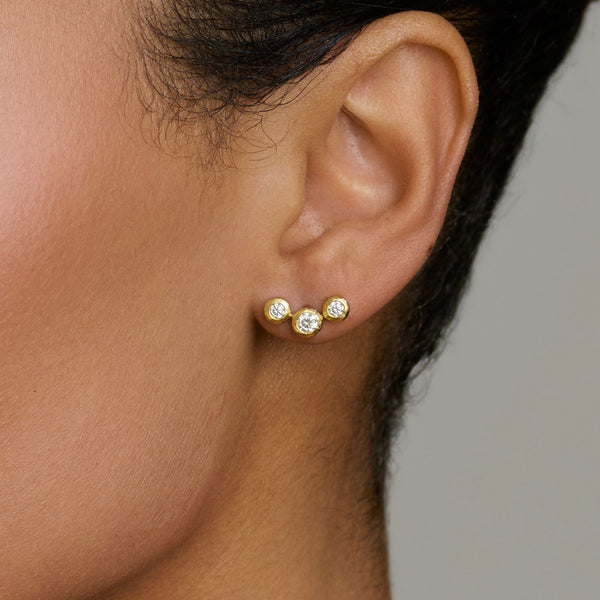 Diamond Bubble Stud Earrings by Logan Hollowell Jewelry