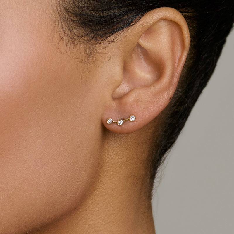 Ursa Major Diamond Split Studs by Logan Hollowell Jewelry