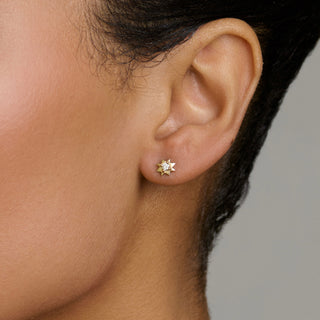 Mini North Star Diamond Studs by Logan Hollowell Jewelry