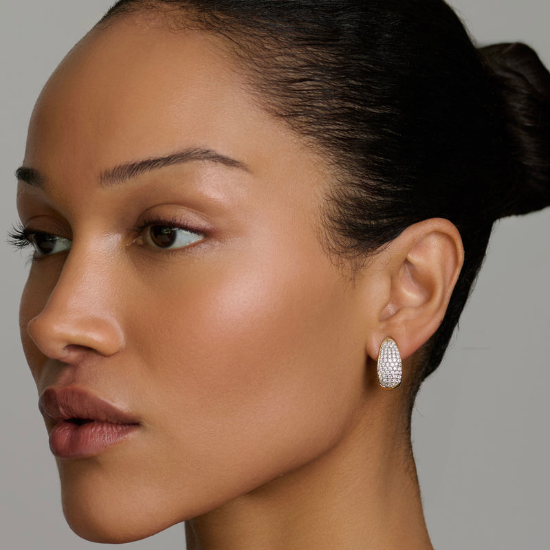 Large Pavé Diamond Tusk Earrings by Logan Hollowell Jewelry