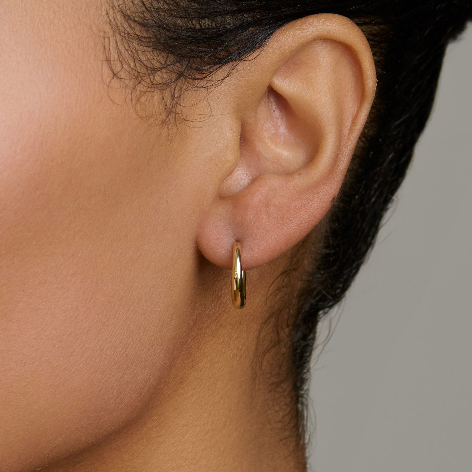 Solid Medium Goddess Hoops by Logan Hollowell Jewelry