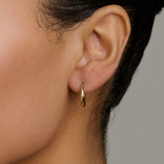 Solid Medium Goddess Hoops by Logan Hollowell Jewelry