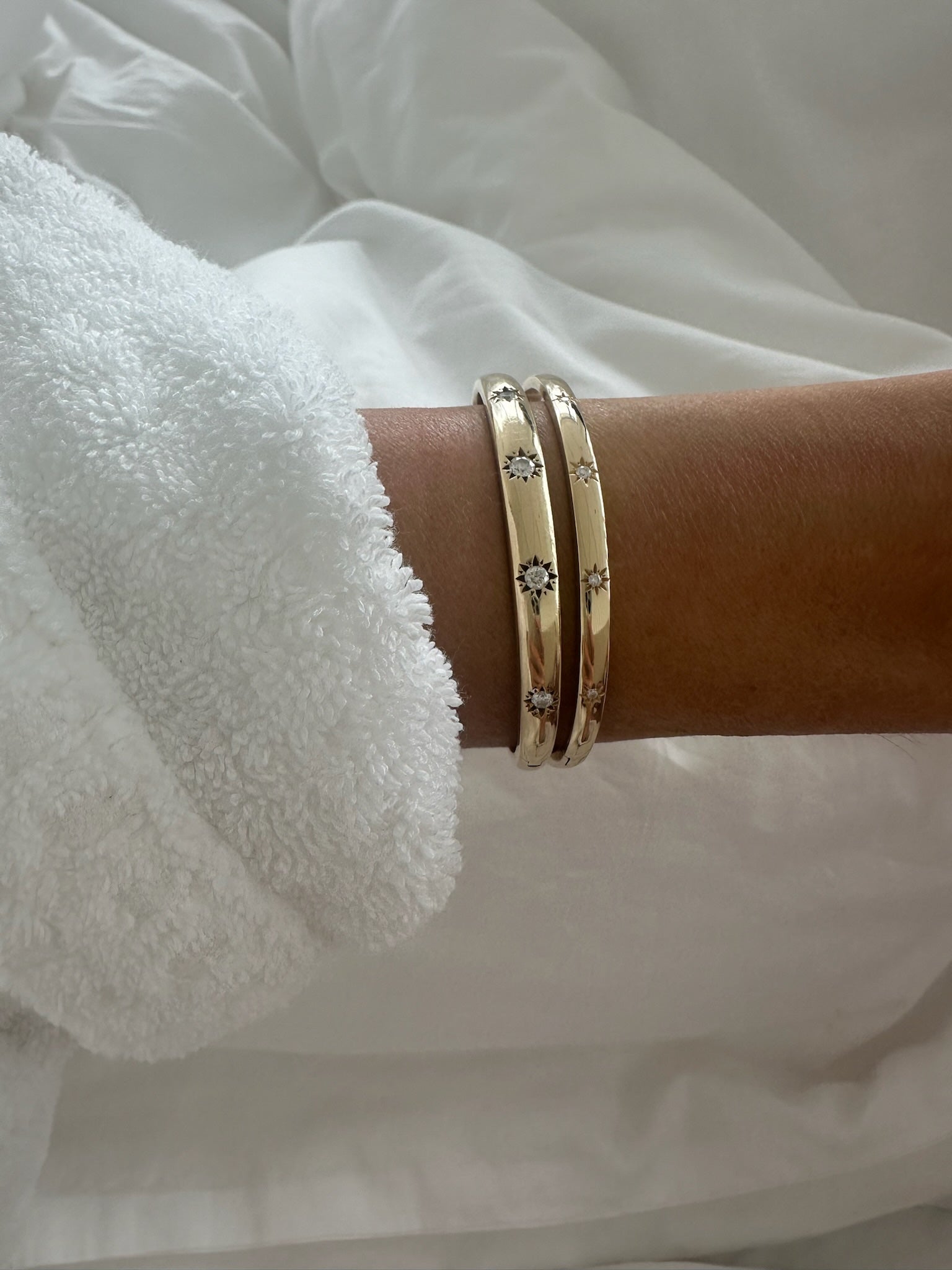 Petite Star Set Diamond Bracelet by Logan Hollowell Jewelry