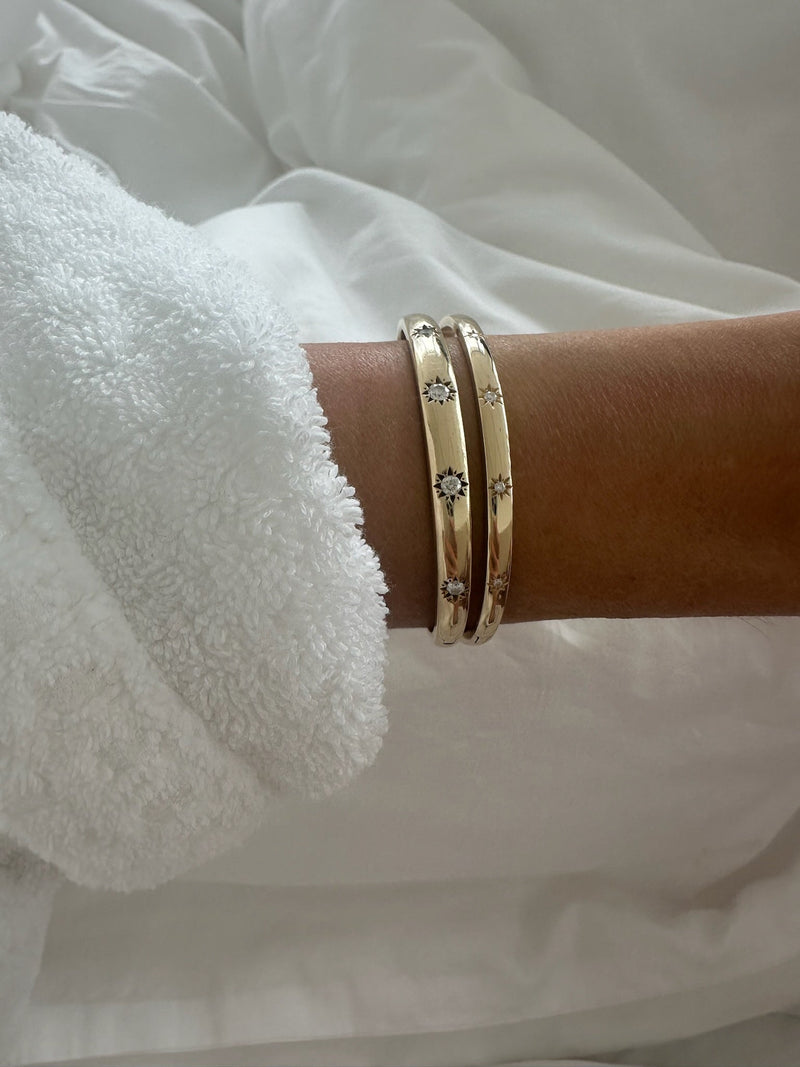 Petite Star Set Diamond Bracelet by Logan Hollowell Jewelry