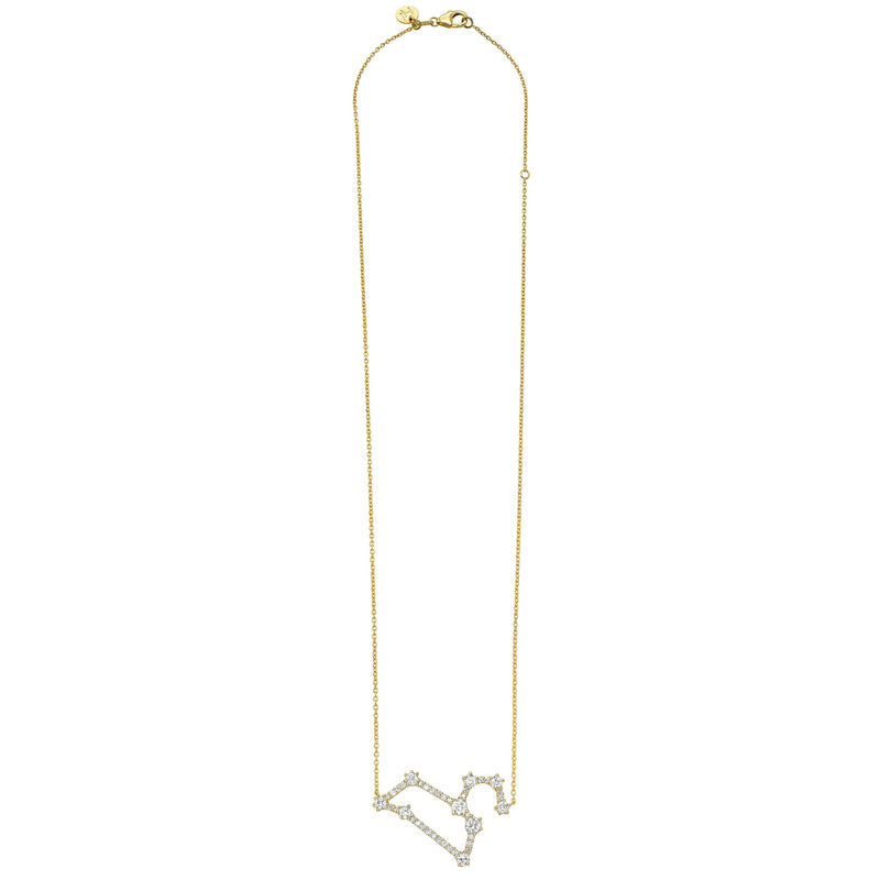 Diamond Pavé Leo Constellation Necklace by Logan Hollowell Jewelry