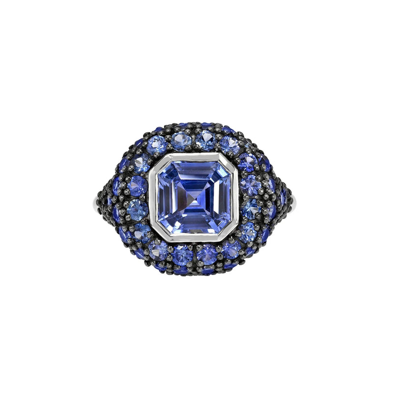 Blue Sapphire Pop Rocks Ring White Gold 3 by Logan Hollowell Jewelry
