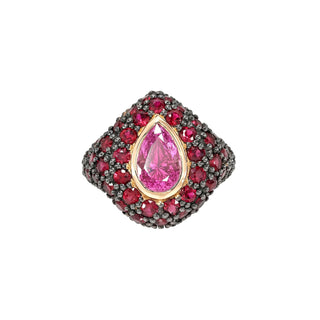 Pink Sapphire and Ruby Pop Rocks Ring