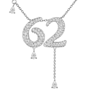 62 Pavé Diamond Numerology Necklace White Gold 20mm by Logan Hollowell Jewelry