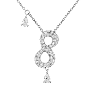 8 Pavé Diamond Numerology Necklace White Gold 20mm by Logan Hollowell Jewelry